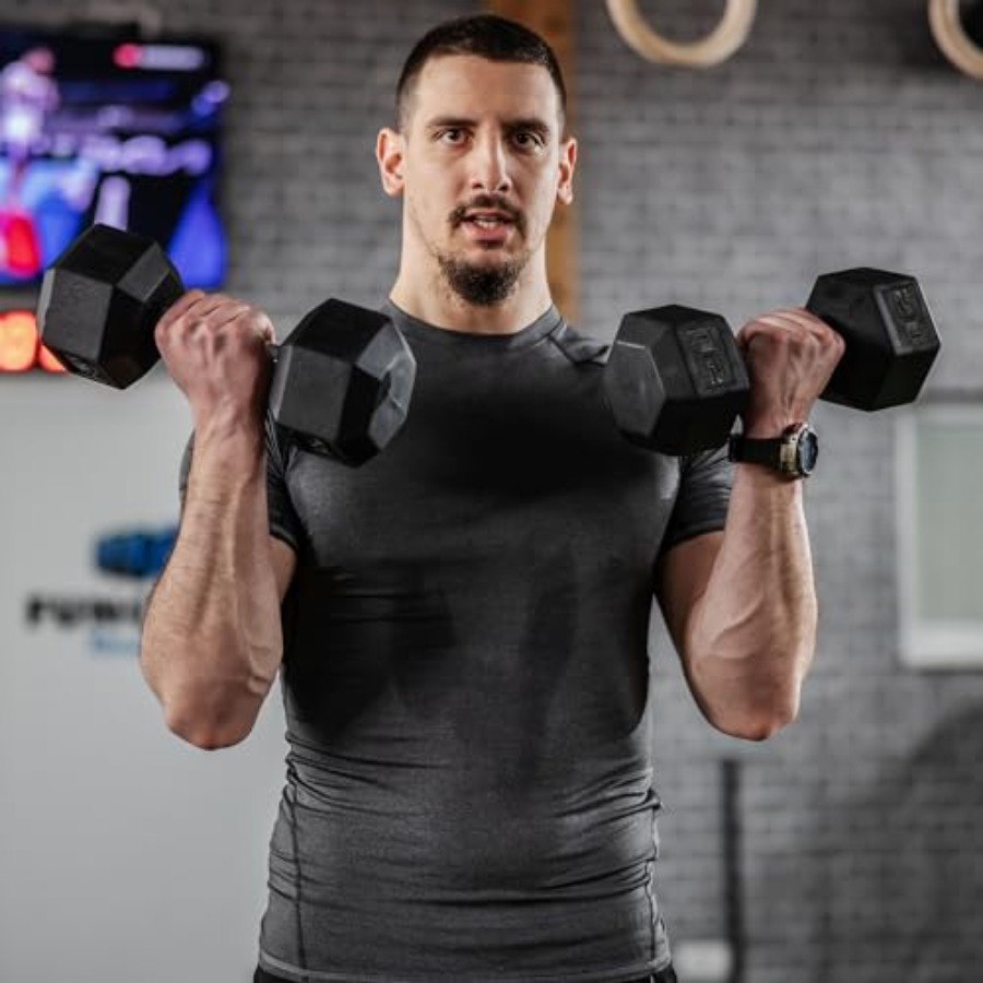 40lbs/45lbs/50lbs Rubber Dumbb - Home Gym Dumbbell Workout recension och pris