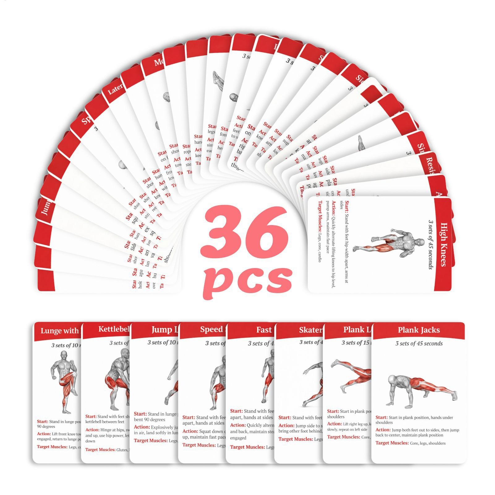 Workout Cards Exercise Deck 36 - Home Gym Equipment Set recension och pris
