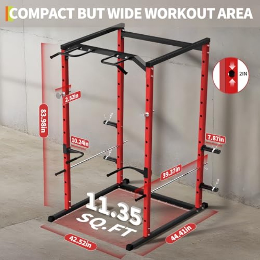 Heavy-Duty Power Cage with Pul - Squat Rack Power recension och pris