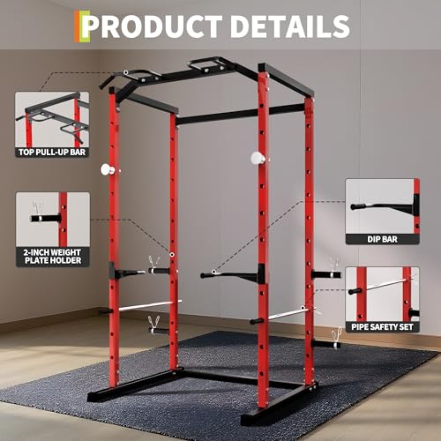 Heavy-Duty Power Cage with Pul - Squat Rack Power recension och pris