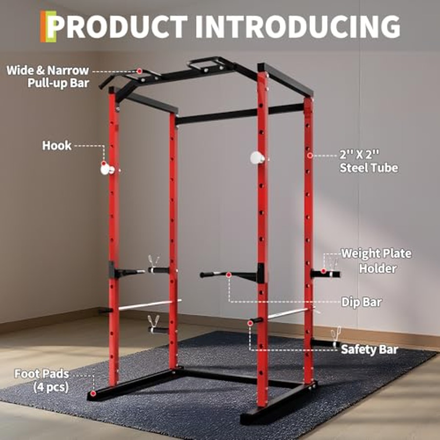 Heavy-Duty Power Cage with Pul - Squat Rack Power recension och pris