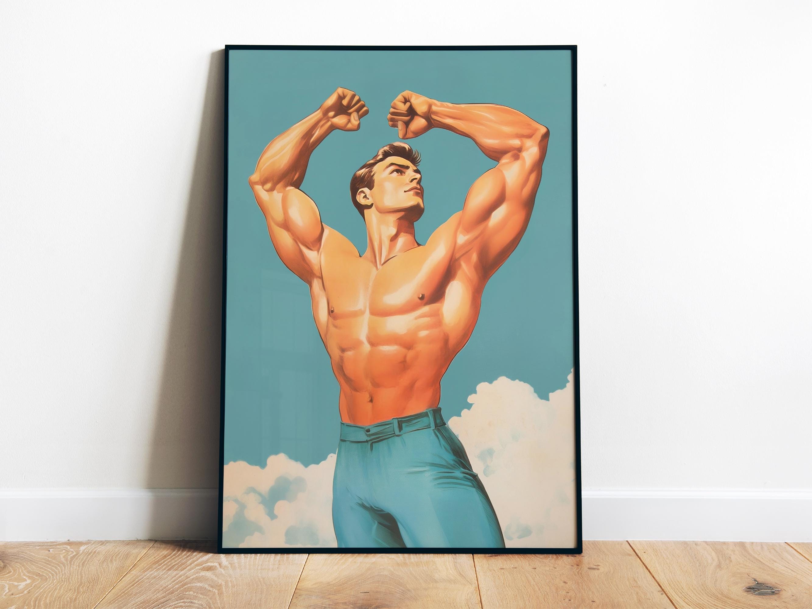 Retro Gym Bodybuilder Muscular - Home Gym Dumbbell Workout recension och pris