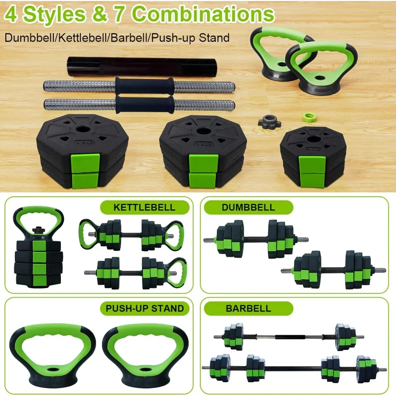 4 in 1 Adjustable Dumbbell Set - Home Gym Kettlebells recension och pris