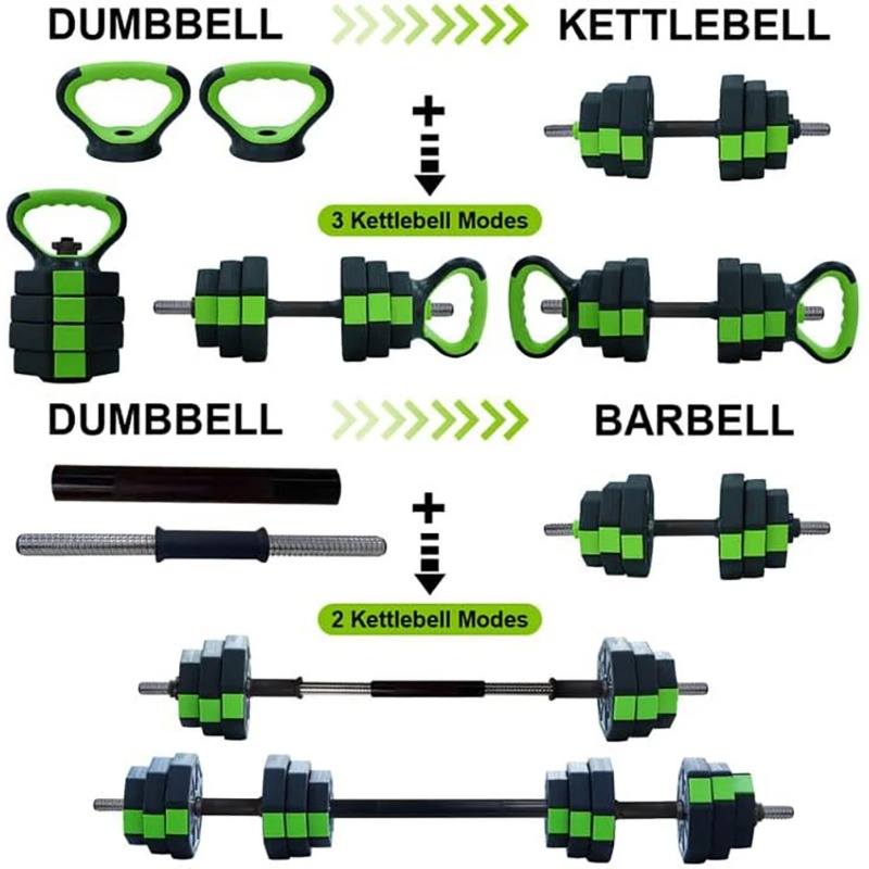 4 in 1 Adjustable Dumbbell Set - Home Gym Kettlebells recension och pris