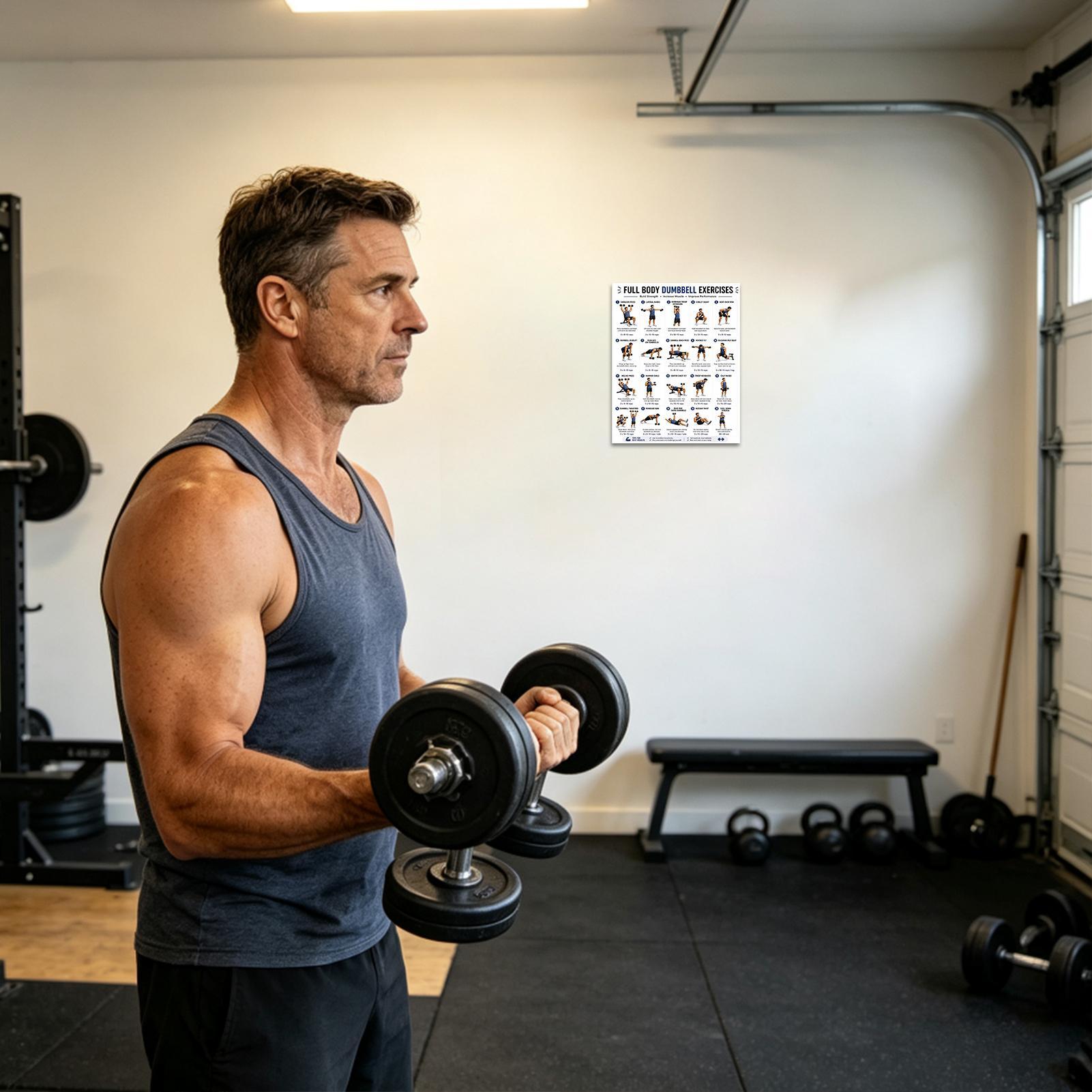 Dumbbell Exercise Poster 2pcs  - Home Gym Guide recension och pris