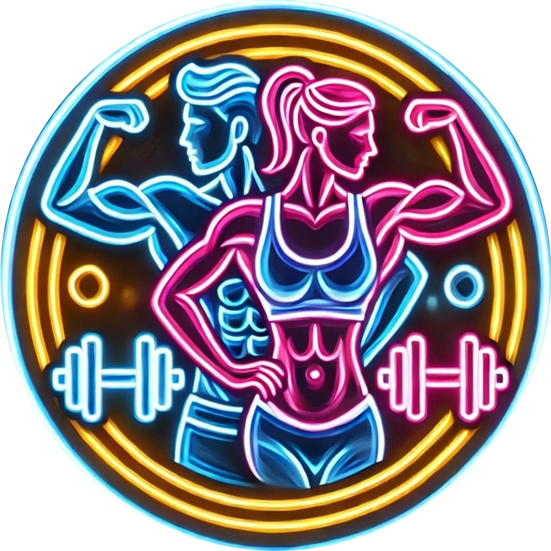 2D Metal Sign Fitness Gym Neon - Home Gym Dumbbell Workout recension och pris