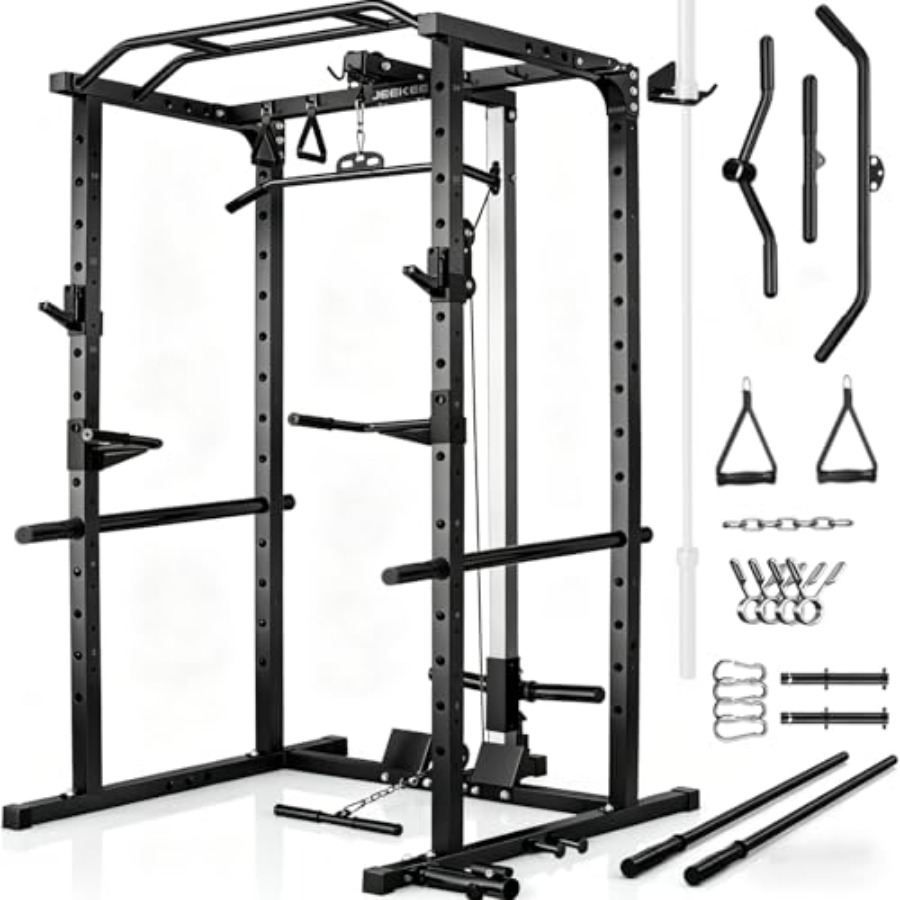 Home gym power rack with LAT p - Squat Rack Power recension och pris