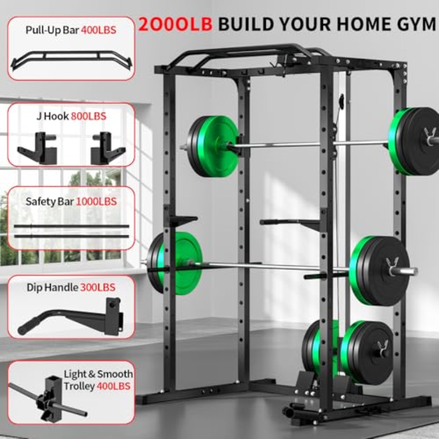 Home gym power rack with LAT p - Squat Rack Power recension och pris