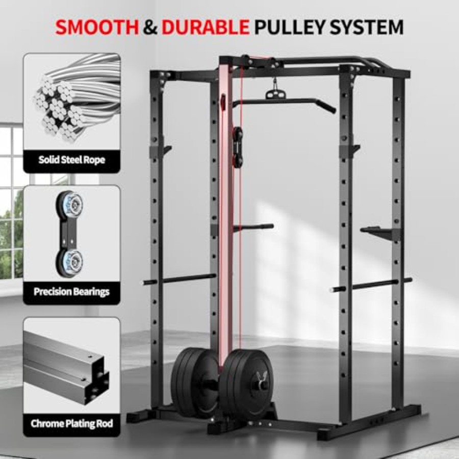 Home gym power rack with LAT p - Squat Rack Power recension och pris