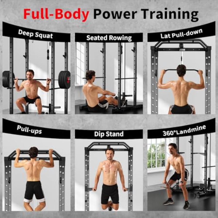 Home gym power rack with LAT p - Squat Rack Power recension och pris