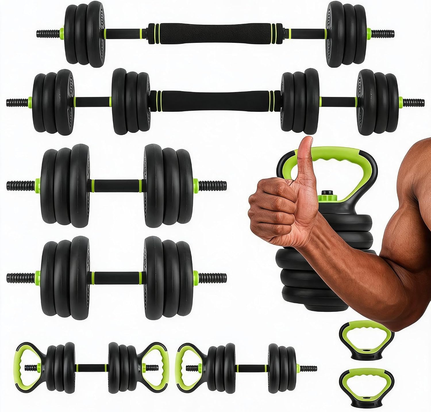 4 in 1 Adjustable Dumbbell Set - Home Gym Kettlebells recension och pris