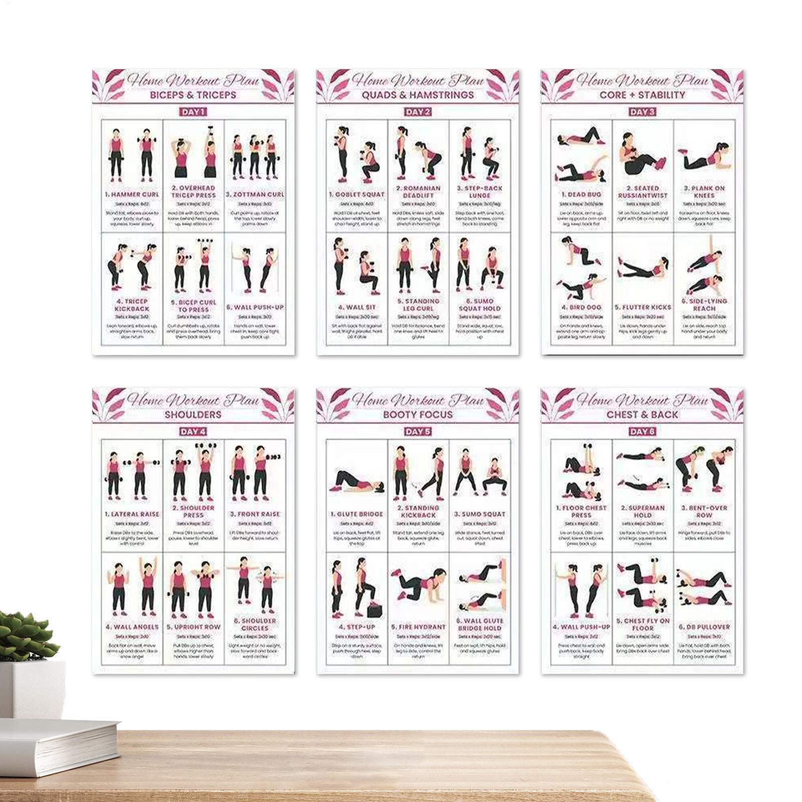 Workout Poster 6 Pieces Full B - Home Gym Guide recension och pris
