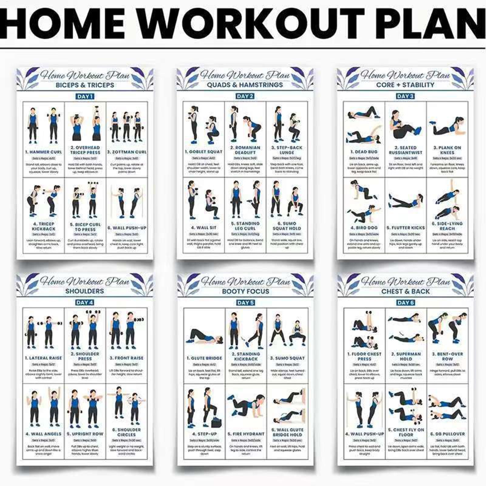 Workout Poster 6 Pieces Full B - Home Gym Guide recension och pris