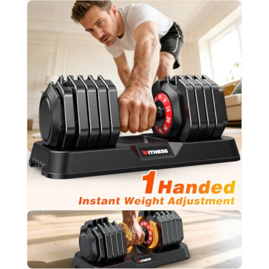 Adjustable Dumbbell Set with F - Home Gym Weight Bench recension och pris