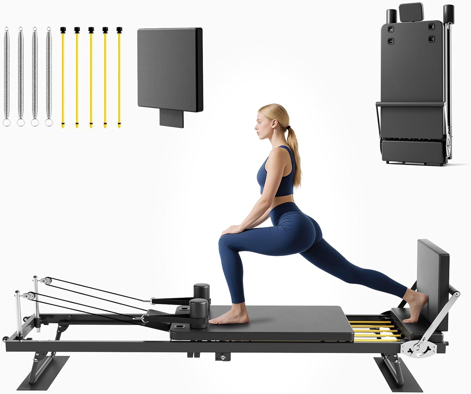 Foldable Pilates Reformer Mach - Home Gym Equipment Set recension och pris