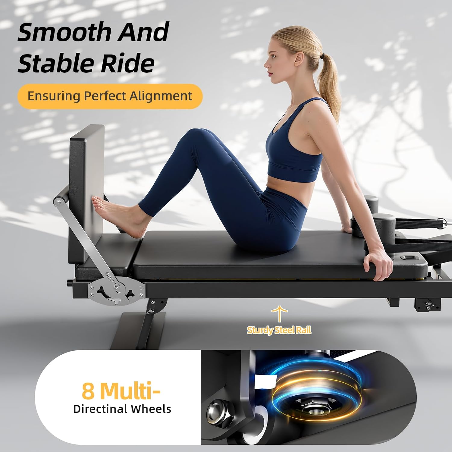 Foldable Pilates Reformer Mach - Home Gym Equipment Set recension och pris