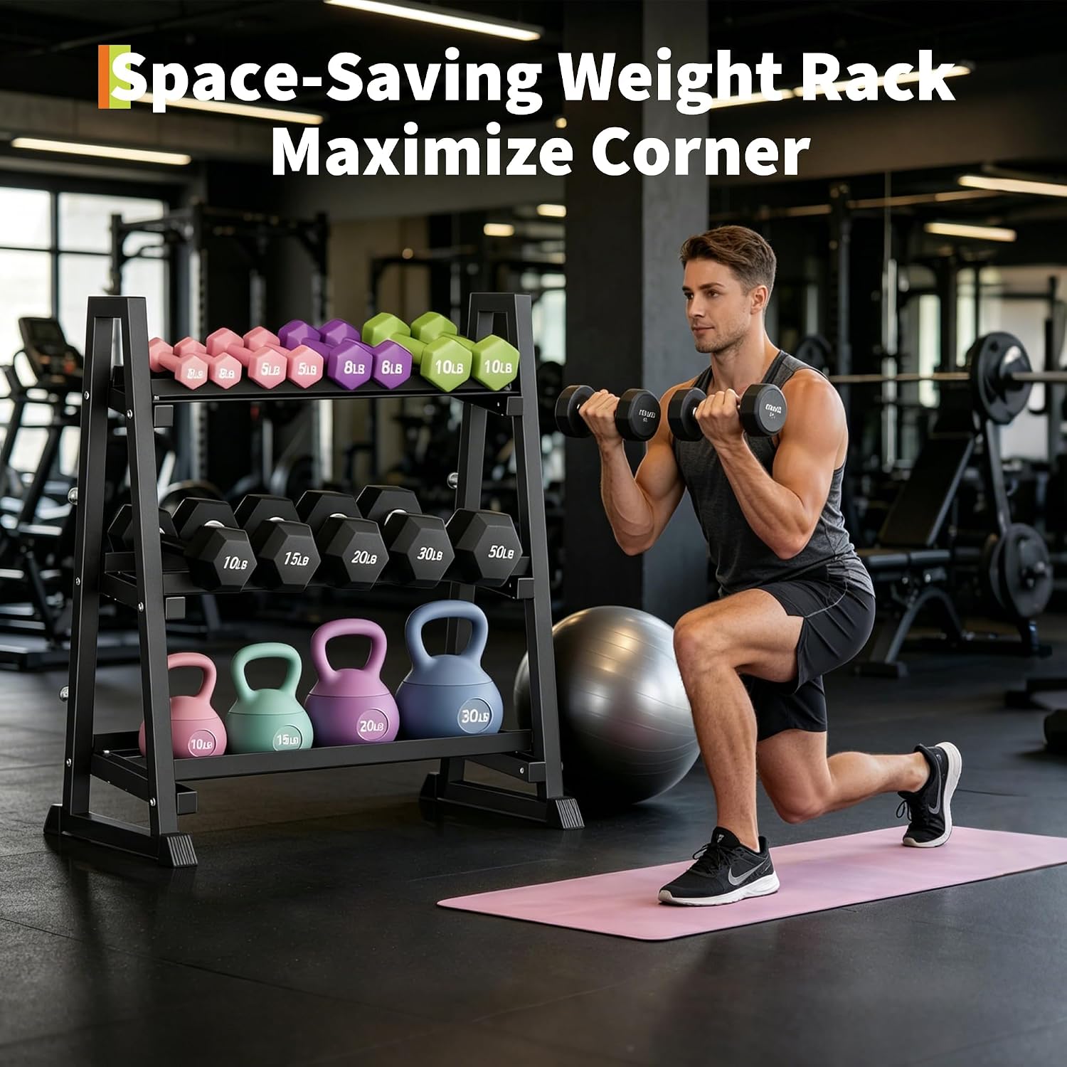 Garvee Heavy-Duty 3-Tier Dumbb - Home Gym Kettlebells recension och pris
